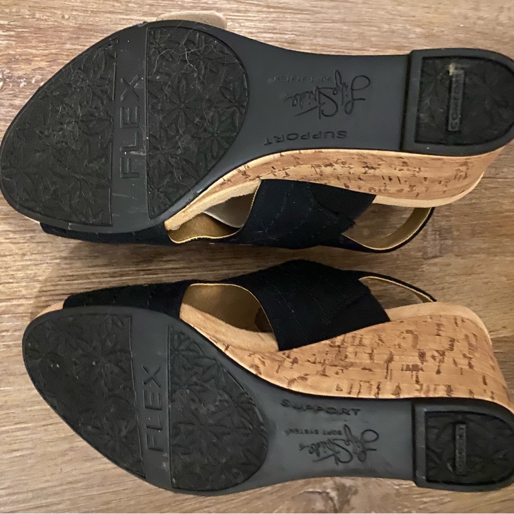 Black Wedge Sandals